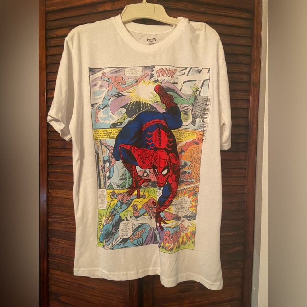 Marvel Spider-Man White and Red Short Sleeve Tee